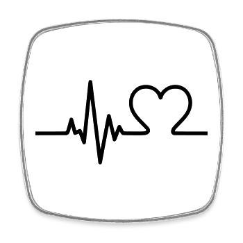 Herzschlag mit Herz – Liebe & Leben Symbol - Viereckiger Kühlschrankmagnet - Weiß - Vorne