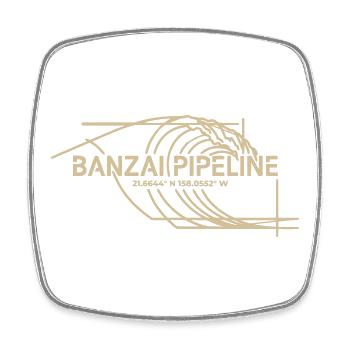 Banzai Pipeline Surf Wave Art - Magnet carré - blanc - Devant