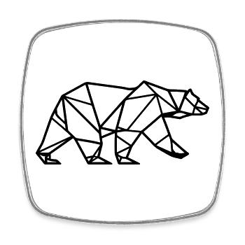 Eisbär Polar Bär Polygon Symbol - Viereckiger Kühlschrankmagnet - Weiß - Vorne