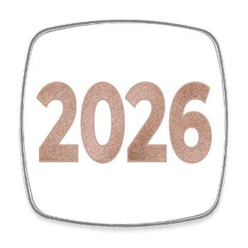 Année 2026 - Magnet carré - blanc - Devant