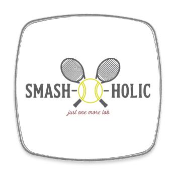 Sweat à capuche, chaussettes, oreiller Tennis SMASH-o-Holic - Magnet carré - blanc - Devant