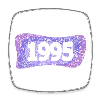 1995 - Viereckiger Kühlschrankmagnet - Weiß - Vorne