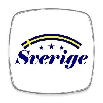 Suède Drapeau Sverige - Magnet carré - blanc - Devant