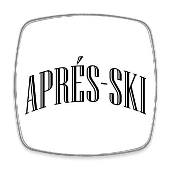 Après-ski lettering - Square fridge magnet - white - Front