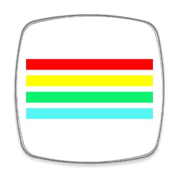 Retro neon arc stripe composition - Square fridge magnet - white - Front