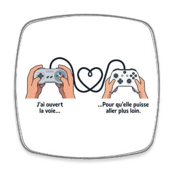 Père & Fille : La Passion du Jeu en Héritage - Magnet carré - blanc - Devant