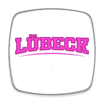 Logo rétro néon de Lübeck, Allemagne - Magnet carré - blanc - Devant