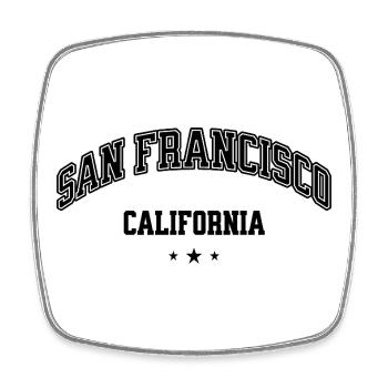 San Francisco Arch Text Tee - Viereckiger Kühlschrankmagnet - Weiß - Vorne