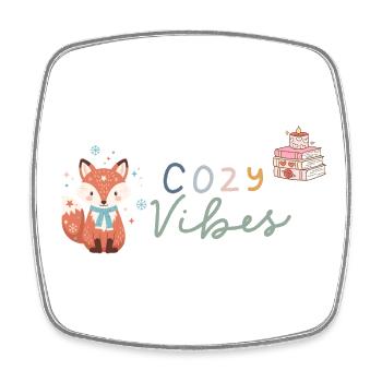 Cozy Vibes - Viereckiger Kühlschrankmagnet - Weiß - Vorne