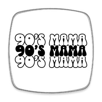 90s Mama SVG – Retro Mama Design - Viereckiger Kühlschrankmagnet - Weiß - Vorne