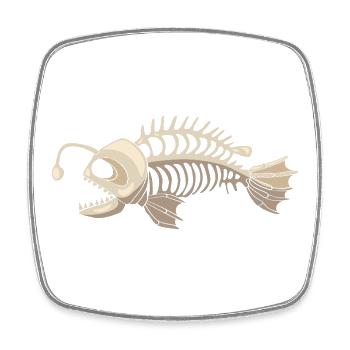Anglerfisch - Viereckiger Kühlschrankmagnet - Weiß - Vorne