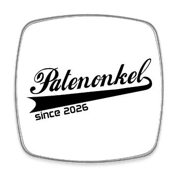 Patenonkel 2026, Patenonkel Hoodie, Tasse, Kappe - Viereckiger Kühlschrankmagnet - Weiß - Vorne