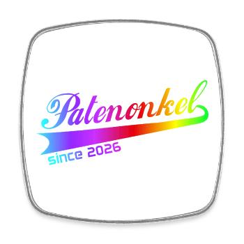 Patenonkel 2026, Patenonkel Hoodie, Tasche, Shirt - Viereckiger Kühlschrankmagnet - Weiß - Vorne