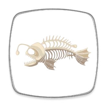 Anglerfisch - Viereckiger Kühlschrankmagnet - Weiß - Vorne
