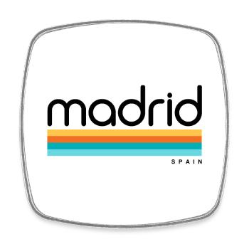 Madrid - Espagne - Espagne - Espagne - Magnet carré - blanc - Devant