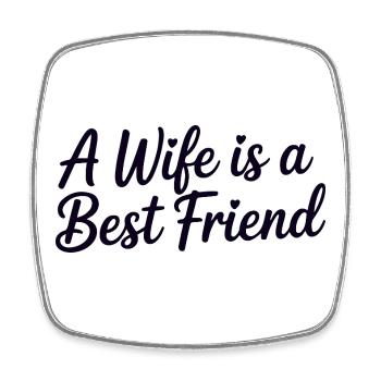 Meine Frau ist eine beste Freundin - Viereckiger Kühlschrankmagnet - Weiß - Vorne