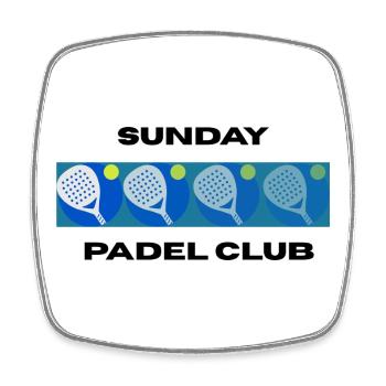 Sunday Padel Club - Square fridge magnet - white - Front
