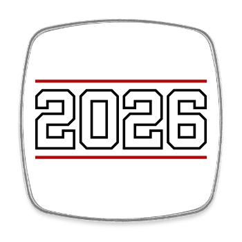 2026 Linie - Viereckiger Kühlschrankmagnet - Weiß - Vorne