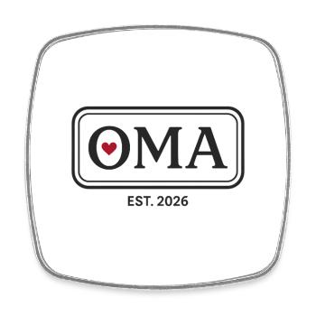 OMA EST. 2026 Proud Grandmother Announcement - Square fridge magnet - white - Front