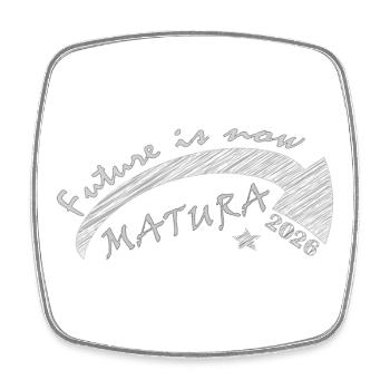 Matura 2026 - Viereckiger Kühlschrankmagnet - Weiß - Vorne