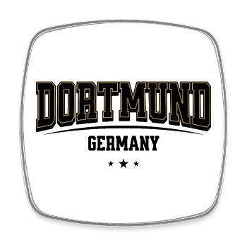 Dortmund Yellow Outline Wordmark - Square fridge magnet - white - Front