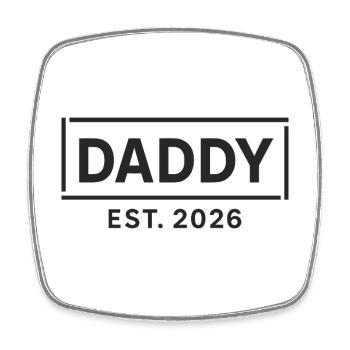 DADDY 2026 Stolzer werdender Vater - Viereckiger Kühlschrankmagnet - Weiß - Vorne