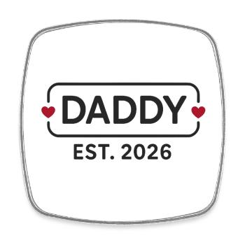 DADDY 2026 Proud Dad-to-be - Square fridge magnet - white - Front