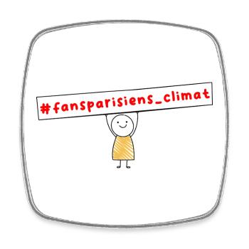 #fansparisiens_climat  - Magnet carré - blanc - Devant