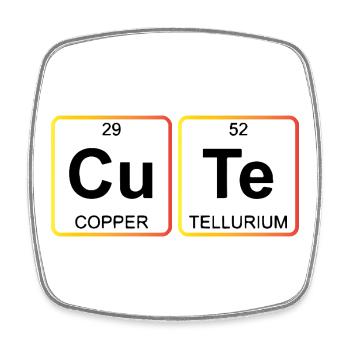 Tableau périodique de la chimie mignonne - Magnet carré - blanc - Devant