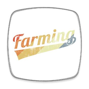 Farmer Vintage Look - Magnet carré - blanc - Devant