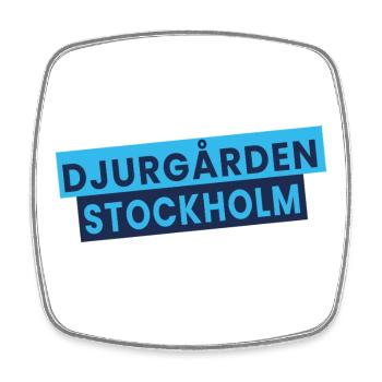 Djurgården Stockholm Text Block - Magnet carré - blanc - Devant