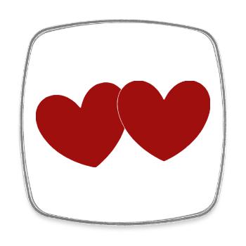 2 rote Herzen Herz rot Geschenk Valentinstag - Viereckiger Kühlschrankmagnet - Weiß - Vorne