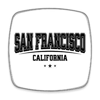 San Francisco Arc Lettering - Square fridge magnet - white - Front