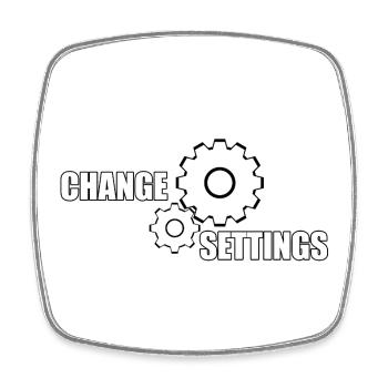 CHANGE SETTINGS - Square fridge magnet - white - Front