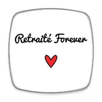 RETRAITE. RETRAITEE. COEUR. BONNE RETRAITE - Magnet carré - blanc - Devant