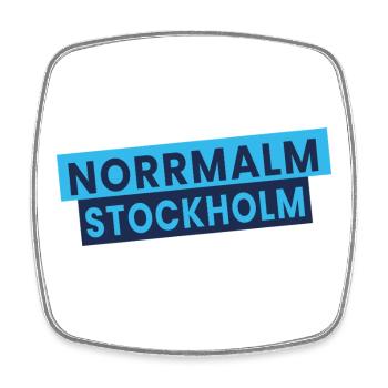 Norrmalm Stockholms Typografie - Viereckiger Kühlschrankmagnet - Weiß - Vorne