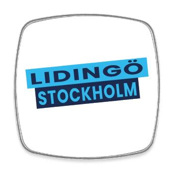 Lidingö Stockholm Diagonal Logo - Magnet carré - blanc - Devant