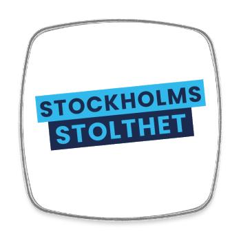 Stockholms Pride blue contrast design - Square fridge magnet - white - Front