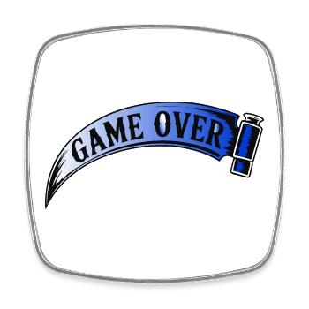 Game Over Bannière Retro Arcade - Magnet carré - blanc - Devant