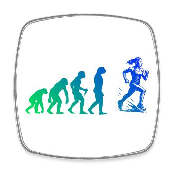 Clear running motif for every day - Square fridge magnet - white - Front