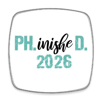 Doctor 2026 Degree Philistine Dissertation PhD - Square fridge magnet - white - Front