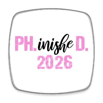 Doctor 2026 Degree Philistine Dissertation PhD - Square fridge magnet - white - Front