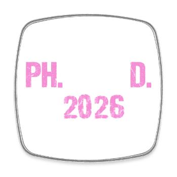 Doctor 2026 Degree Philistine Dissertation PhD - Square fridge magnet - white - Front