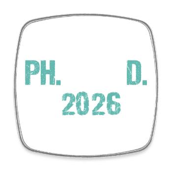 Doctor 2026 Degree Philistine Dissertation PhD - Square fridge magnet - white - Front