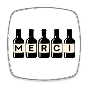 Danke, Vignerons Viticulture - Viereckiger Kühlschrankmagnet - Weiß - Vorne
