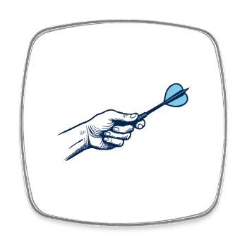 Darts Dartspieler Hand Profi Sport Outfit - Viereckiger Kühlschrankmagnet - Weiß - Vorne