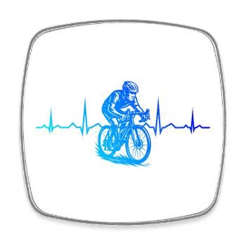 Motif emblématique du vélo de route - Magnet carré - blanc - Devant