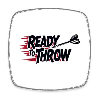 Ready to throw Darts Professional Outfit - Square fridge magnet - white - Front