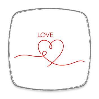 Love Line Art Heart - You Are My Red Thread - Square fridge magnet - white - Front