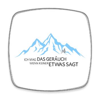 Mountain silence love of noise - Square fridge magnet - white - Front
